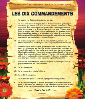 Ten Commandments - French - Double sided poster