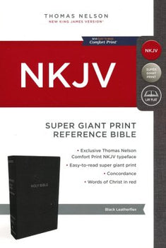 NKJV Comfort Print Reference Bible, Super Giant Print, Leather-Look, Black