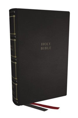 NKJV Compact Center-Column Reference Bible, Comfort Print--genuine leather, black