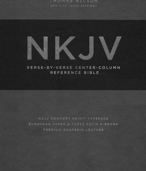 NKJV Classic Verse-by Verse Center-Column Reference Bible-premium goatskin, black (Premier Collection)