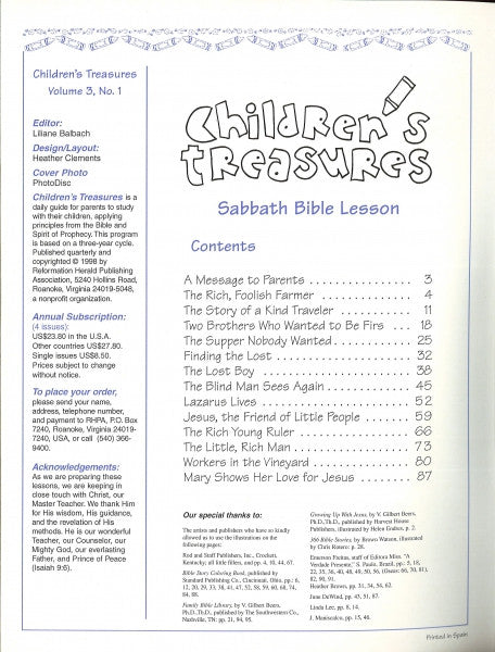 Children's Treasures, Vol. 3, #1