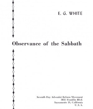 Observance of the Sabbath