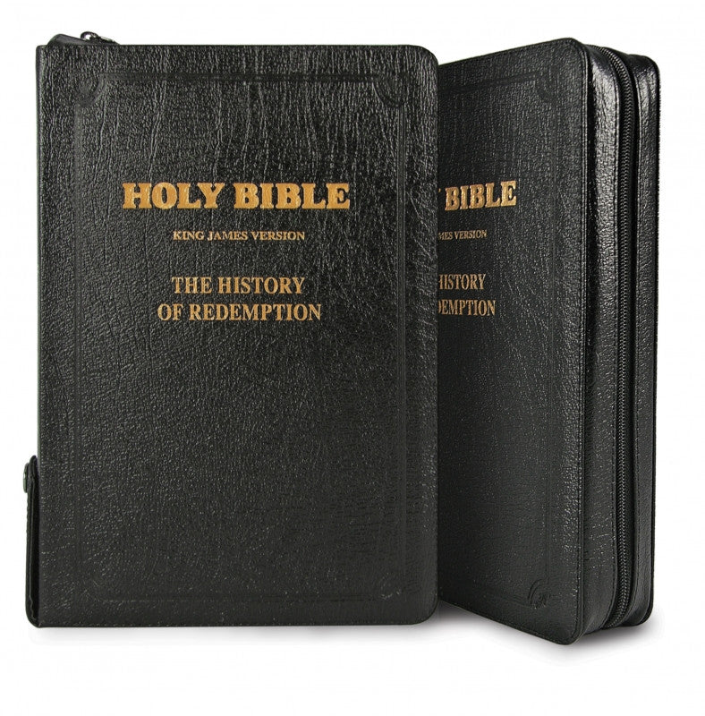 The History of Redemption KJV Bible, Genuine Leather, Black, Zippered