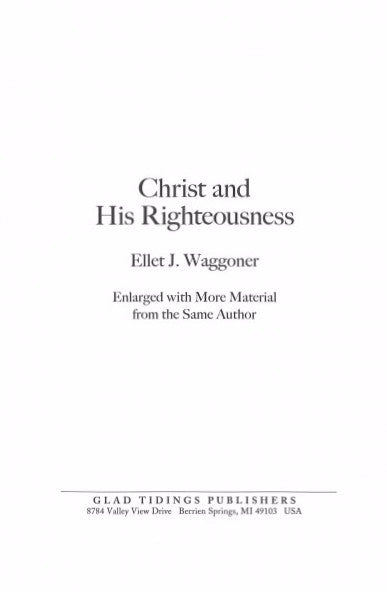Christ and His Righteousness