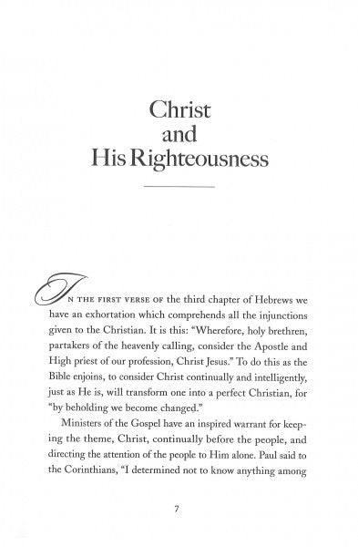 Christ and His Righteousness