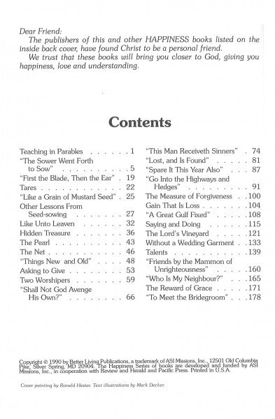 Christ's Object Lessons, ASI
