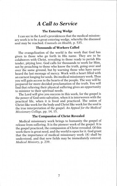 Call to Medical Evangelism and Health Education