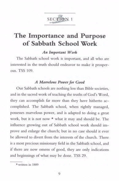 Counsels on Sabbath School Work, CHL