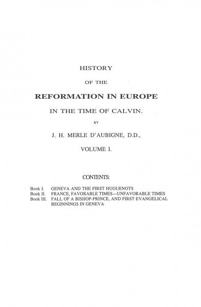 History of the Reformation in the Time of Calvin (4 Volume Set)