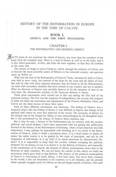 History of the Reformation in the Time of Calvin (4 Volume Set)
