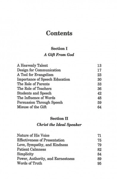 Counsels on Speech and Song, CHL