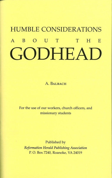 Humble Considerations on the Godhead