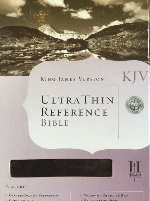 Bible: KJV, Ultra Thin, Genuine Leather, Black, Indexed