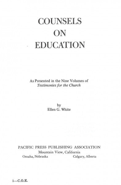 Counsels on Education
