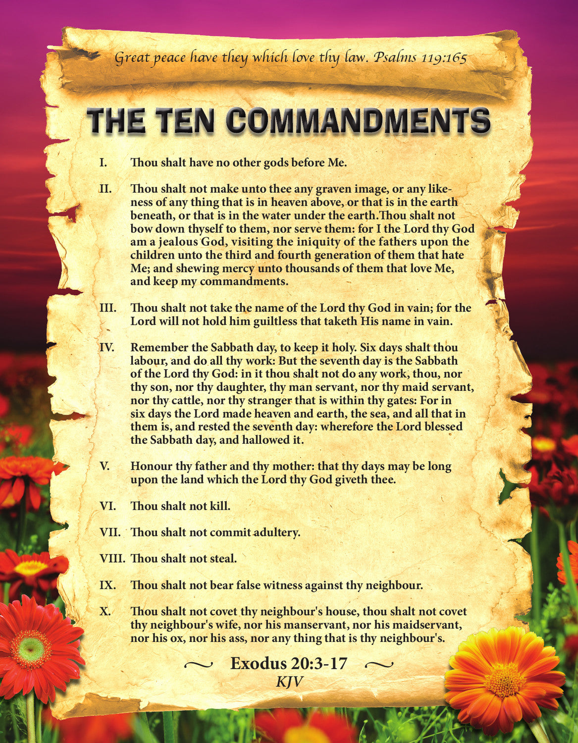 Updated Ten Commandments Ten Commandments Double-sided Poster – Reformation Herald Bookstore