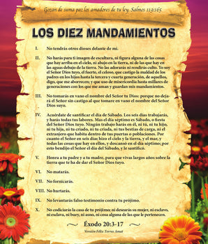 Ten Commandments Double-sided Poster, Spanish