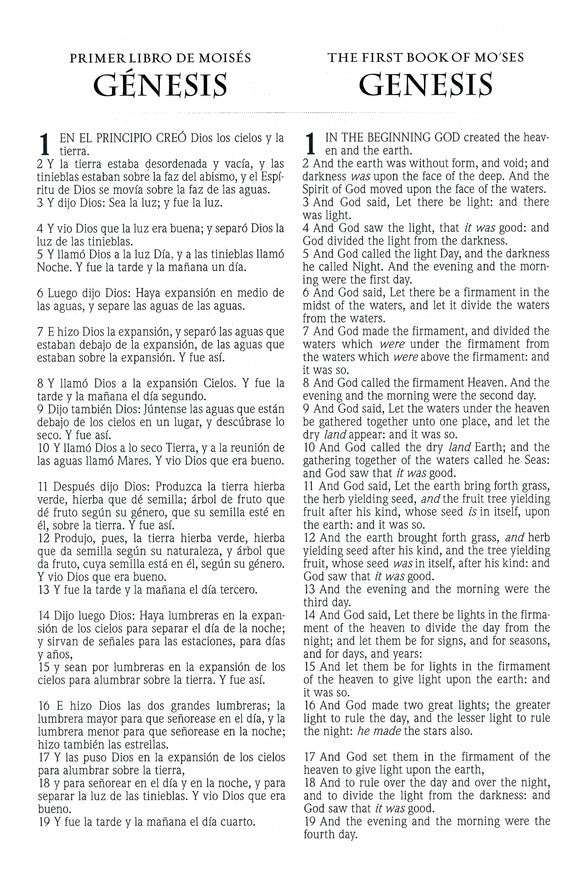 Bilingual Bible: RVR1960/KJV, Letra Grande, Leather Imitation, Black