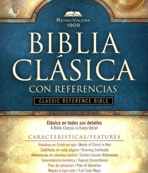 Spanish Bible: RV1909 Biblia Clasica con Referencias, Black