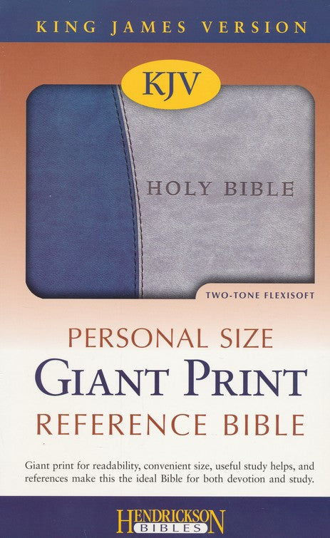 KJV Personal Size Giant Print Reference Bible, imitation leather, blue/gray