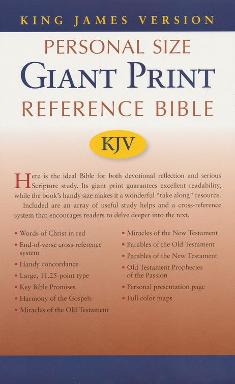 KJV Personal Size Giant Print Reference Bible, imitation leather, blue/gray