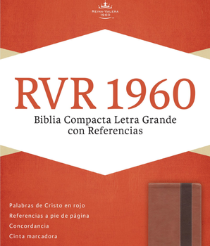 Biblia RVR 1960 Biblia Compacta Letra Grande con Referencias, cobre/marrón profundo símil piel