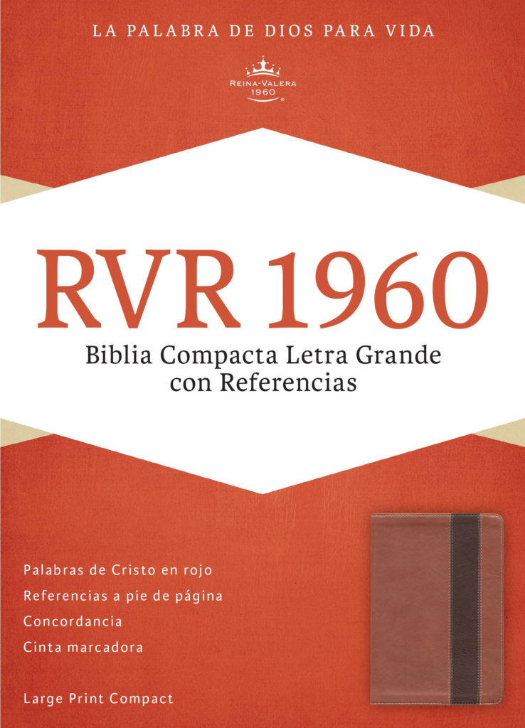 Biblia RVR 1960 Biblia Compacta Letra Grande con Referencias, cobre/marrón profundo símil piel