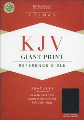 Bible: KJV, Holman, Giant Print, Reference, Genuine Leather, Black, Indexed