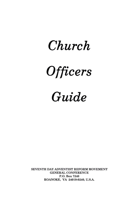 Church Officer's Guide, Large Print
