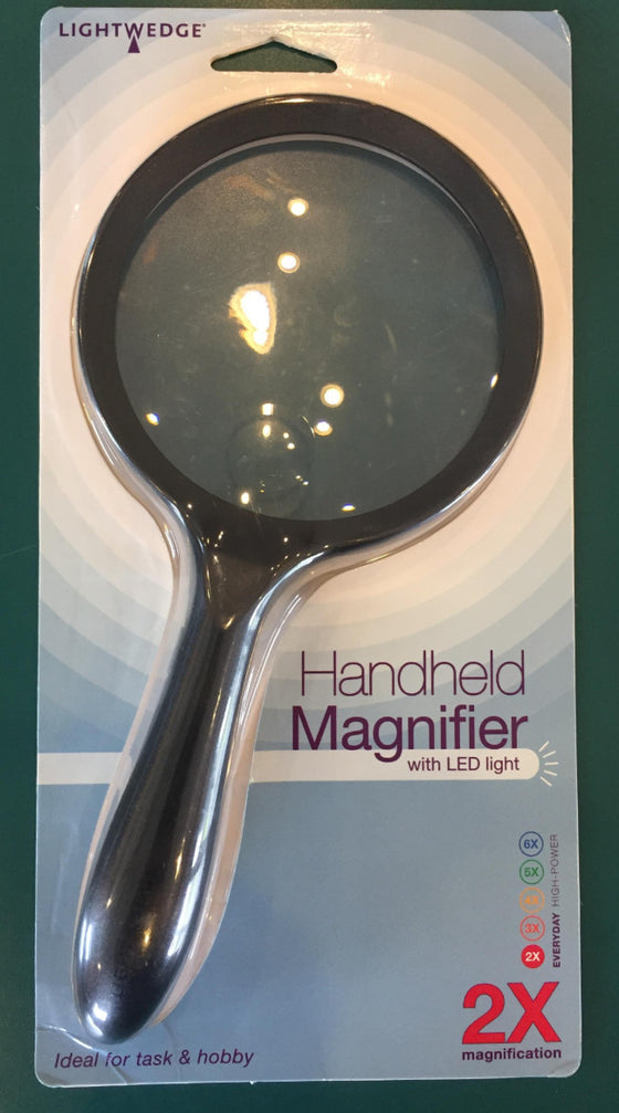 Magnifier: 2X Handheld Magnifier with LED Light