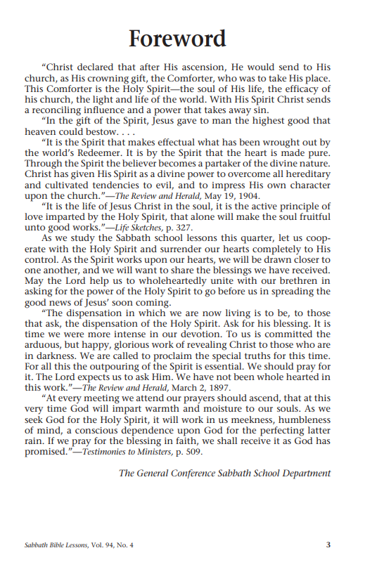 Lessons on the Holy Spirit