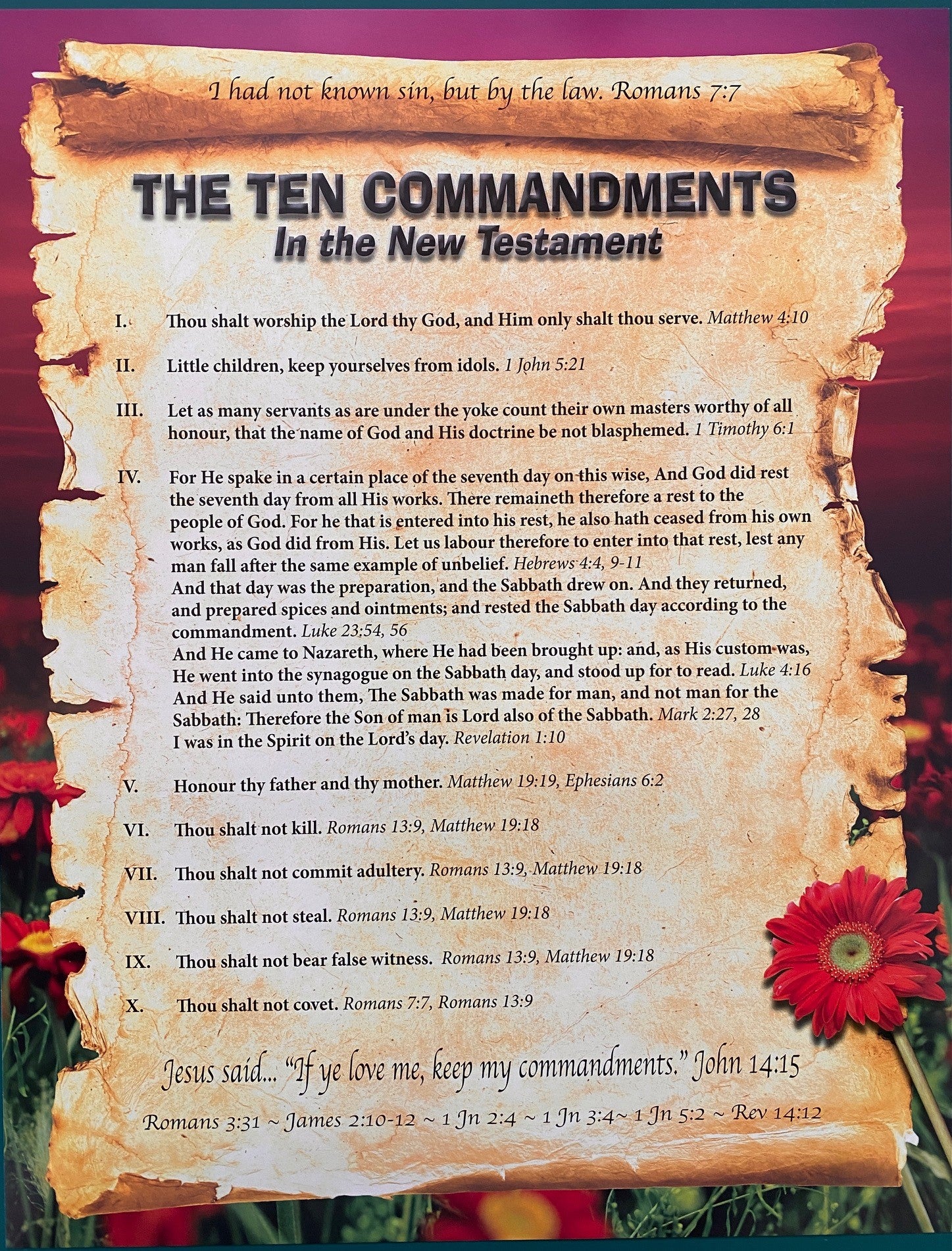 Updated Ten Commandments Ten Commandments Double-sided Poster – Reformation Herald Bookstore