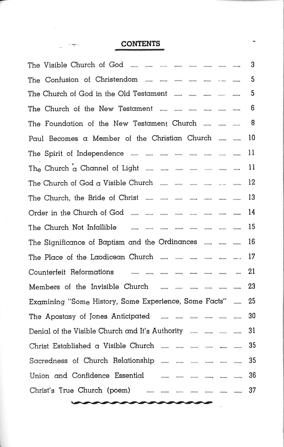The Visible Church of God